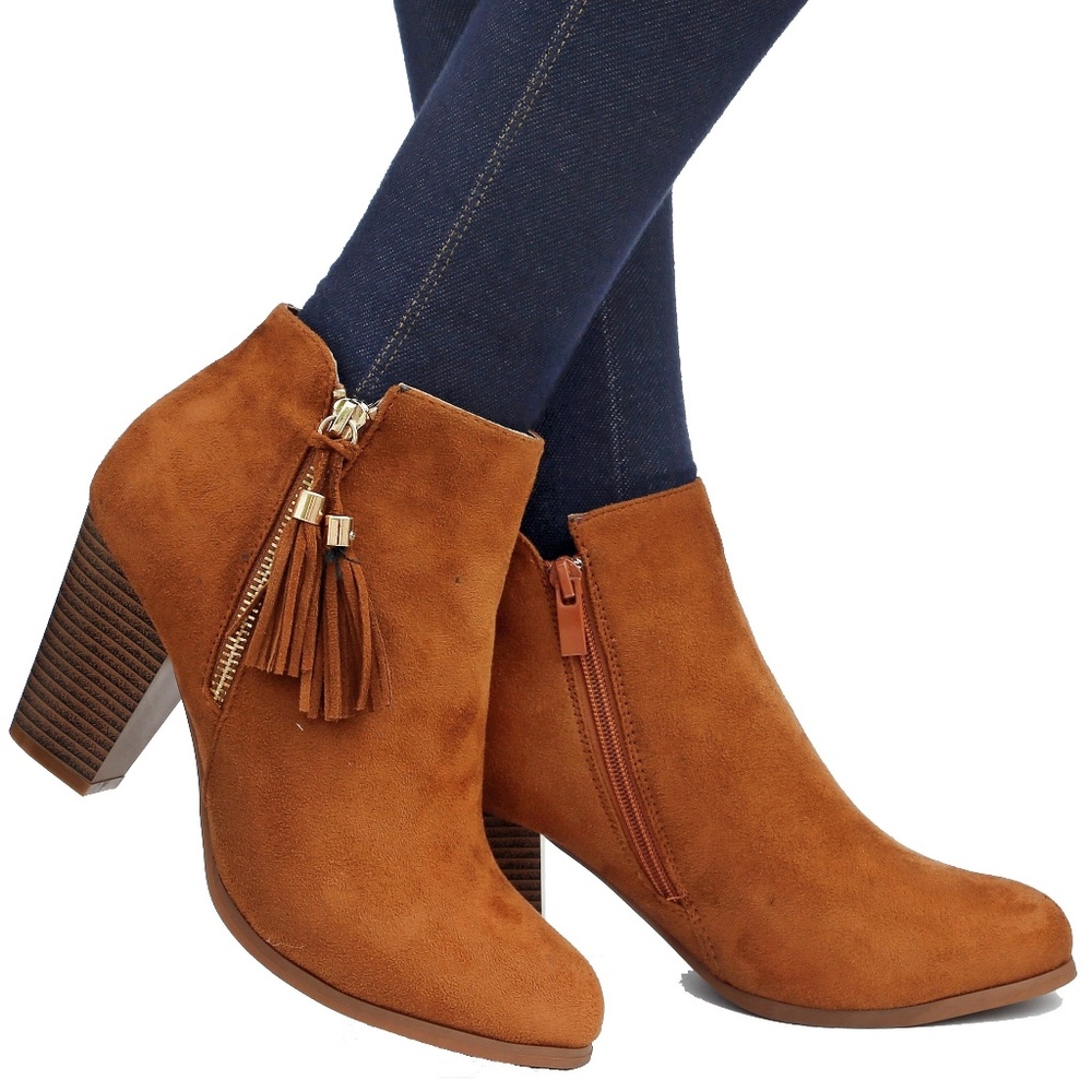 New Tan Tassel Western Ankle Booties Boots